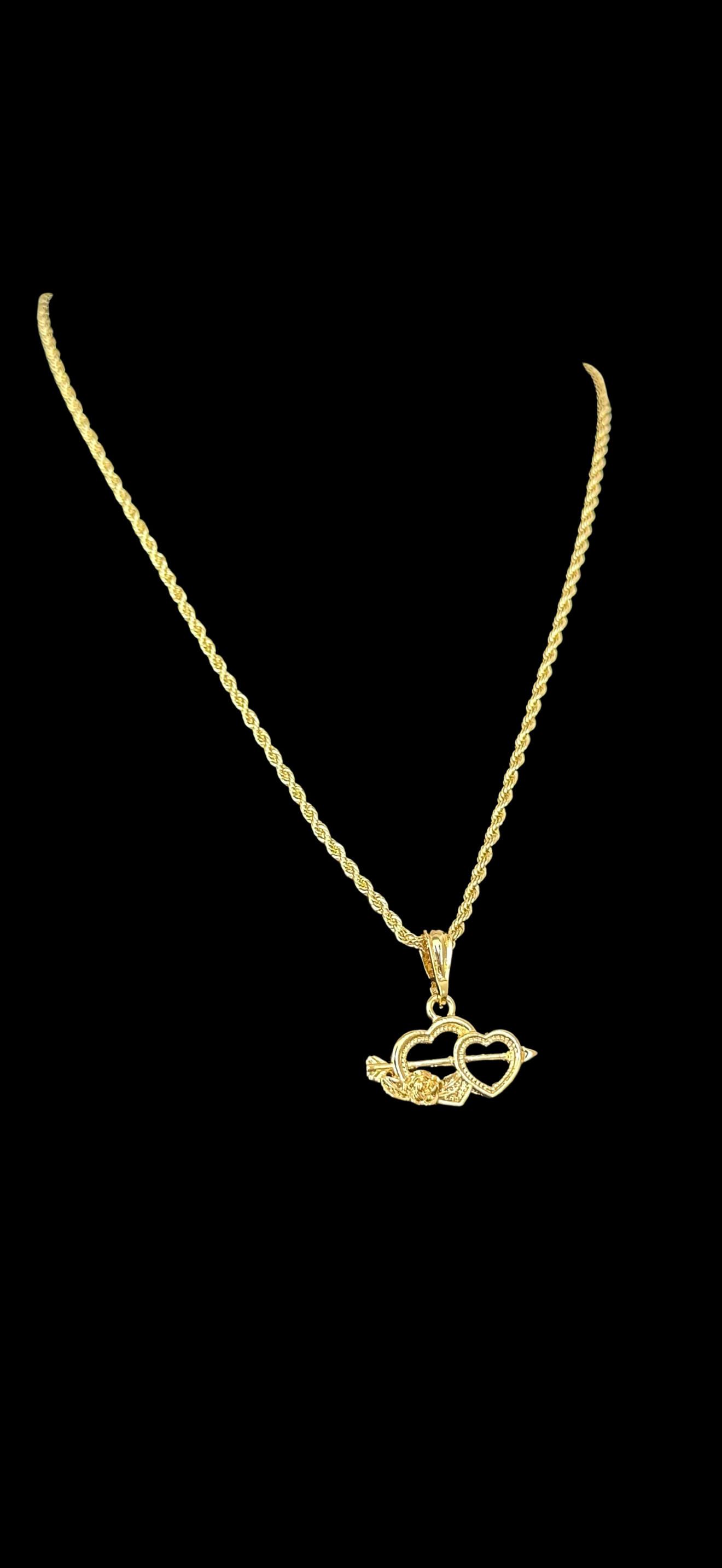 Cupid Twin Heart Necklace