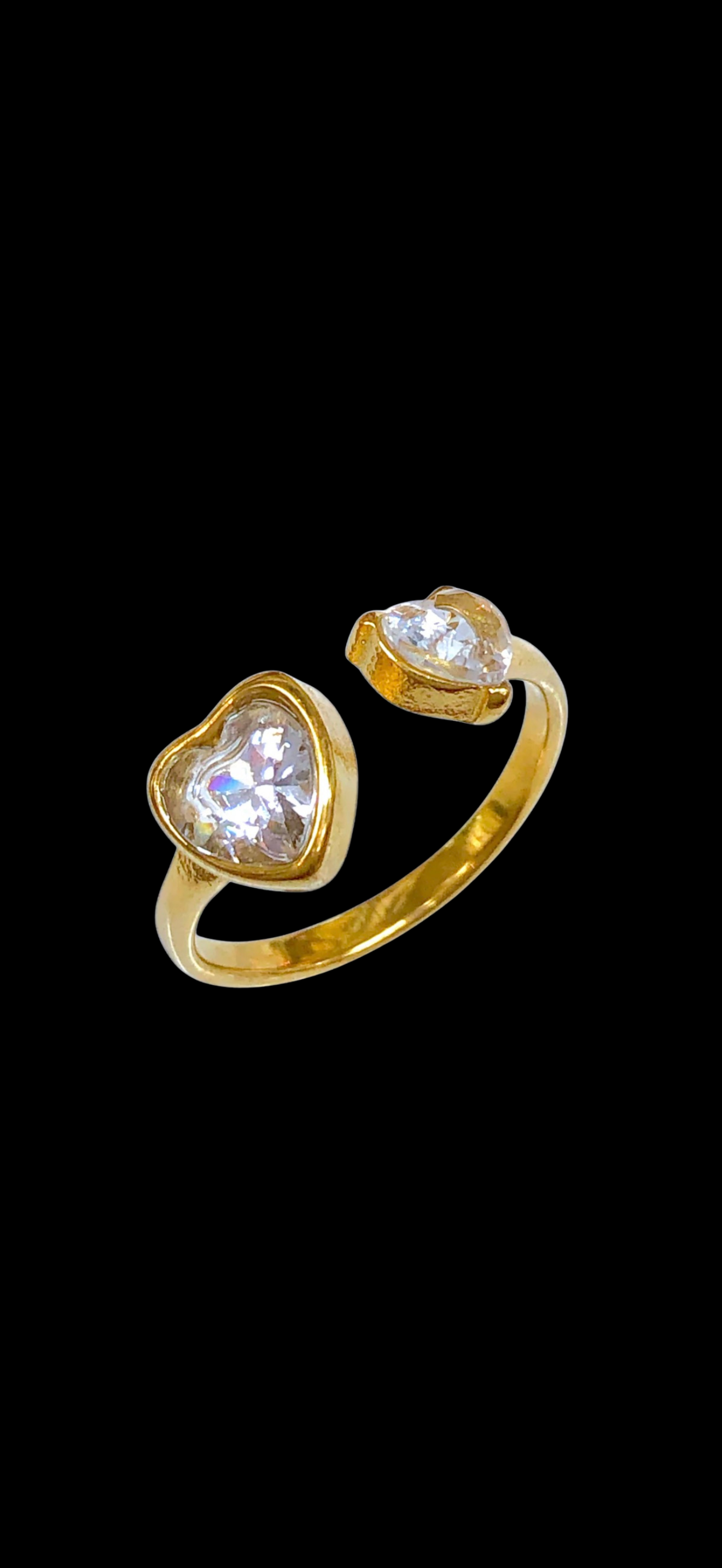 Double Heart Open Ring