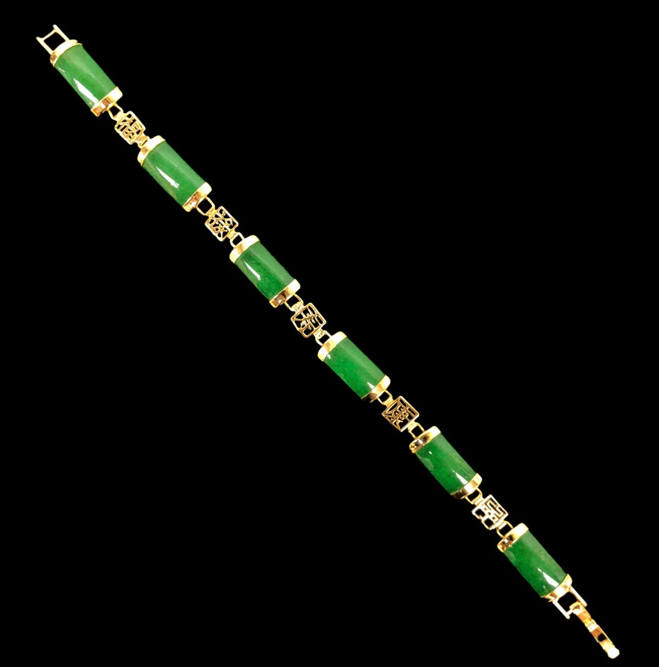Jade + Gold Bar Bracelet